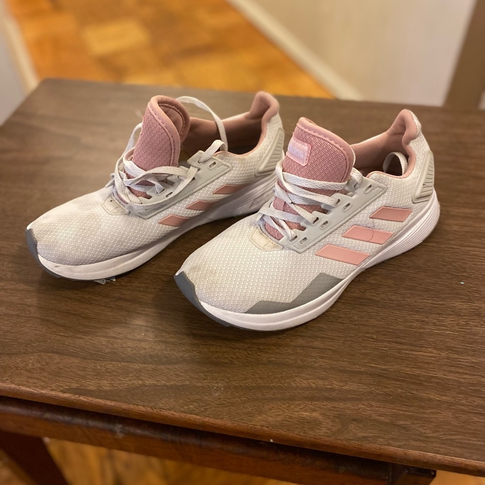 Adidas Women's Duramo Running Shoe; Dash Grey/Pink Spirit/Cloud White; 7.5